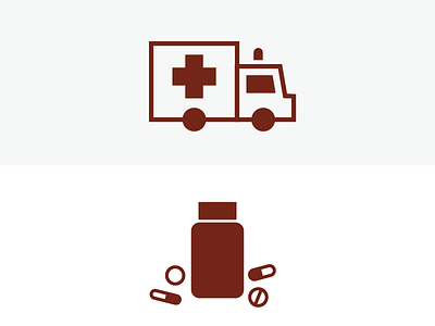 Health Icons ambulance emergency health medicine pills urgent care vitamin