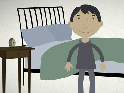 Bedtime bed character design human illustration man sleep vector