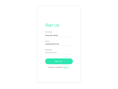 Daily UI #1 daily ui 1 daily ui challenge input field minimalism mobile form registration sign up