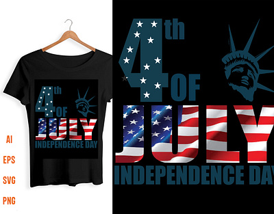 4th July Independence T-Shirt Design 4th july american design branding design flag illustration independence day logo t design t shirt typography vector