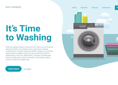 Laundry Service Provider Web-page Design ai landing page psd ui uiux ux web page web template website