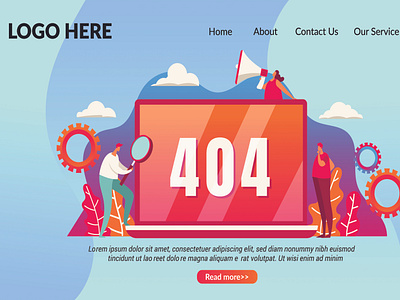 404 Not Found Error Web Page Design