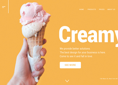 Ice-cream Shop Website Landing Page Design ai branding design illustration landing page logo online page online shop psd shop typography ui uiux ux vector web design webpage