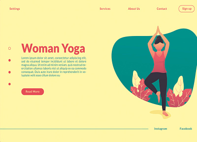Woman Fitness Website Landing Page Design branding design fintness site fitness website illustration landing page logo t design typography ui uiux ux vector web page website woman webpage yoga page