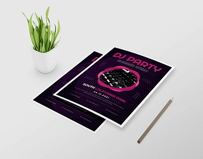 DJ Party Flyer Design ai branding design dj party dj time flyer illustration modern party flyer psd t design typography vector
