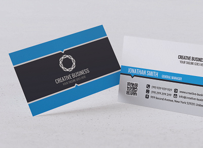 Modern Business Card Design ai black blue branding business card business design design id card illustration psd t design typography vector visa card visiting card