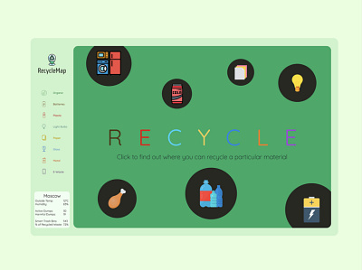 Recycle map design ecology landing recycle webdesign