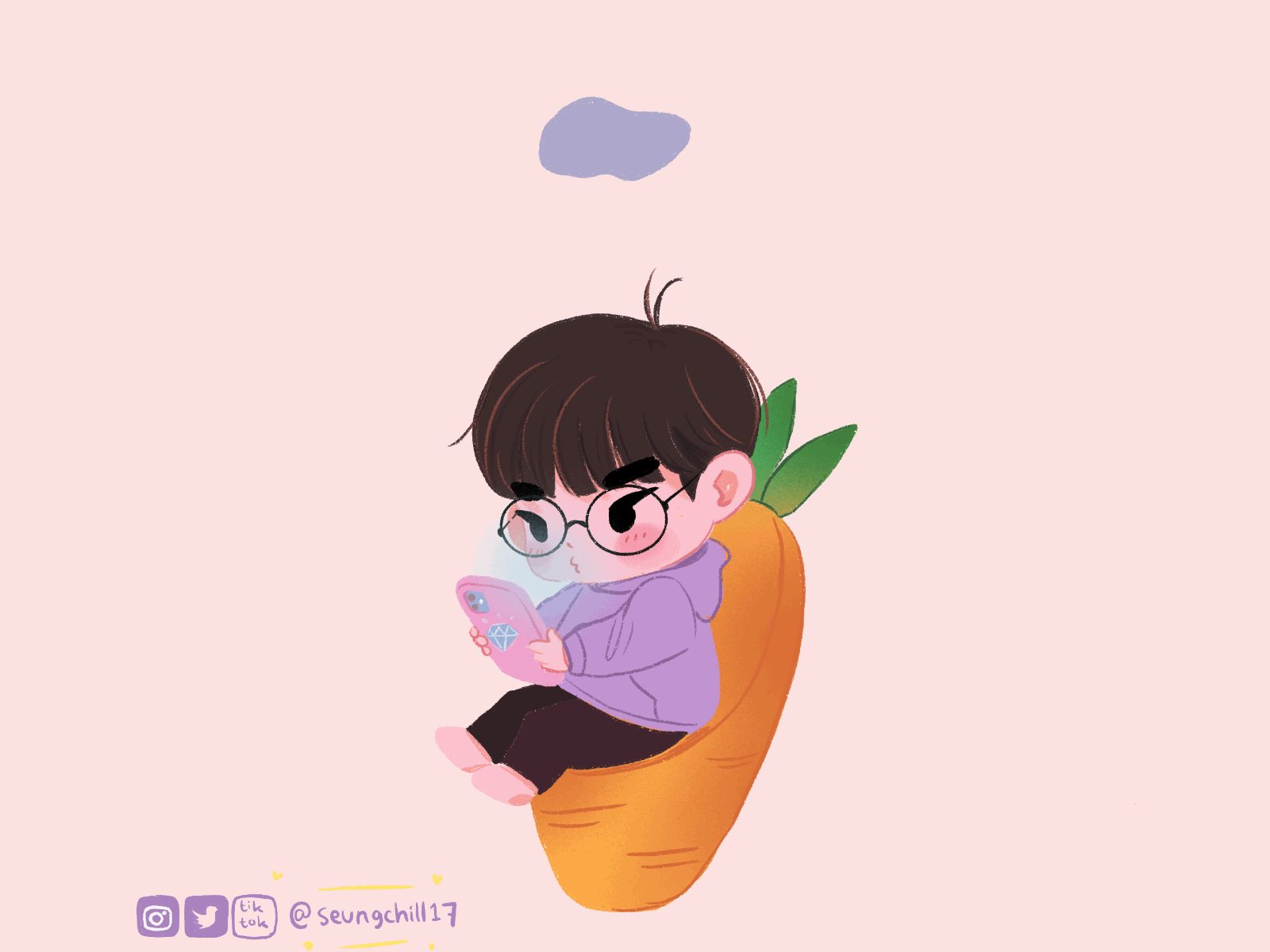 wonwoo once says art chibi comic art fanart illustration kpop procreateapp seungchill17 seventeen