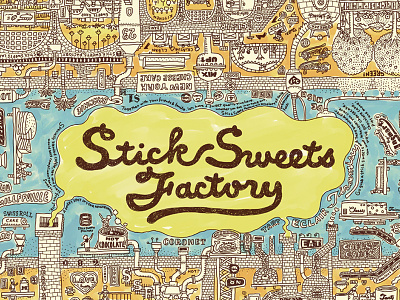 STICK SWEETS FACTORY cute dense design detail drawing food ic4design illustration japan package pop sweets