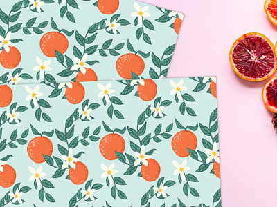 Illustrated Orange Wrapping Paper