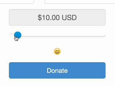 Web Donation Slider bootstrap css donation emoji javascript slider ux website