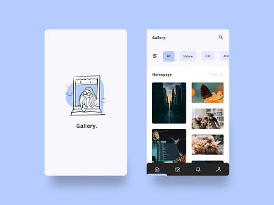 Gallery app for mobile graphic design ui