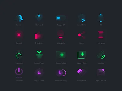 Glassmorphism Glassy Icons design glass glassmorphism glassy graphic design icon iconography icons illustration ui