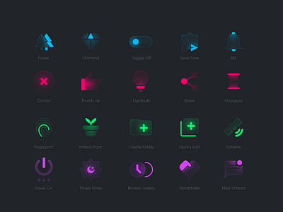 Glassmorphism Glassy Icons