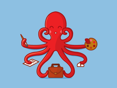 Ian the Octo-designer animal cephalopod creative creature designer illustration ocean octopi octopus sea tentacle vector