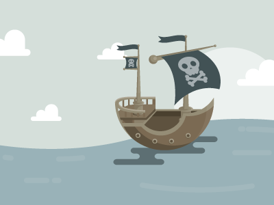 Abandon ship! crossbones flags ocean pirate sea ship skull water