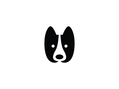Border Collie Icon animal black canine dog flat icon minimal puppy vector white