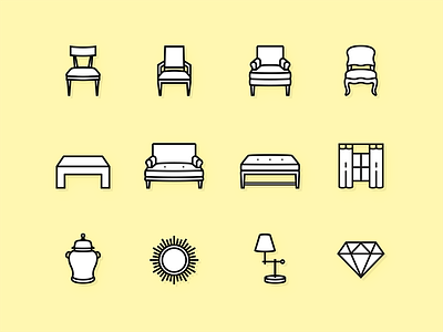 Dribbble Schumacher Icons Copy application chair clean commerce filter flat furniture icon interior minimal ui ux