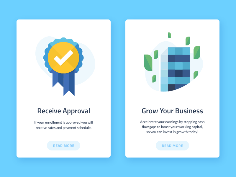 How It works #1 onboard walkthrough ui approval award plant leaf building grow financial illustration icon
