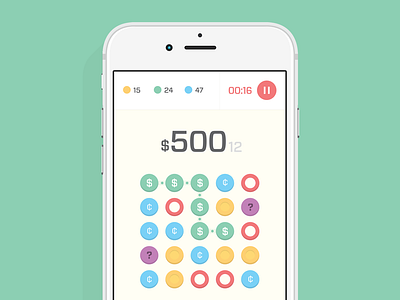 Nest Egg Screen 1 app bank grid match three mobile game money puzzle save tile time ui ux