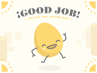 Nest Egg - Success Screen bank branding coin dollar egg good job mobile game money save success ui ux