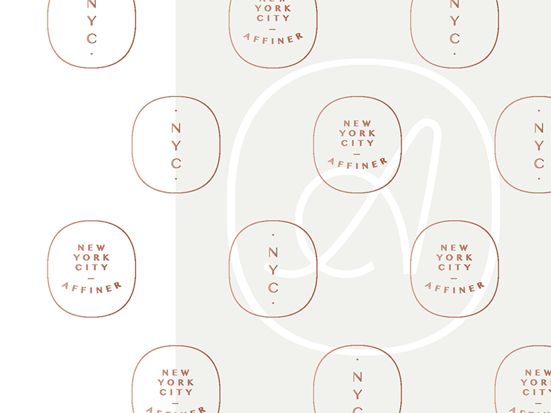 Affiner Pattern monogram icon mark new york crest overlay style fashion logo pattern