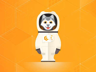 amazon ╱ Container Services Mascot ③ astronaut branding character dog gopher husky illustration iso mascot space whale wolf