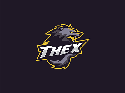 Thex angry animal esport logo mascot sport wolf