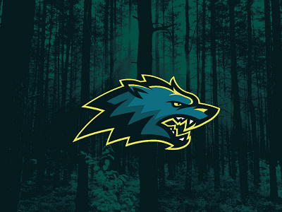 wolf head mascot sports wolf