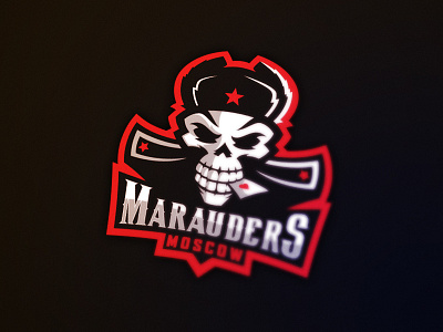 Moscow Marauders logo marauders moscow red russia skull sport star team