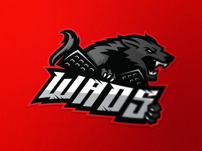 Wads angry wolf esport identity logo sport team wads wolf