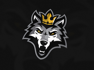 Wolfking crown head logo sport team wolf