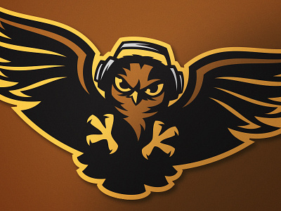 Owl brand headset logo owl sport team