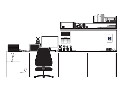 My desk . Illustration desk illustration illustrator office study vector