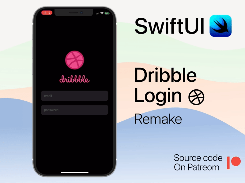 Dribbble login in swiftUI design developer dribbble swift swiftui ui