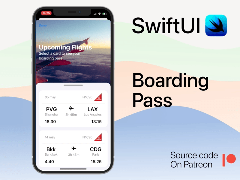 Boarding Pass in SwiftUI animation app apple design developer swift swiftui ui ux