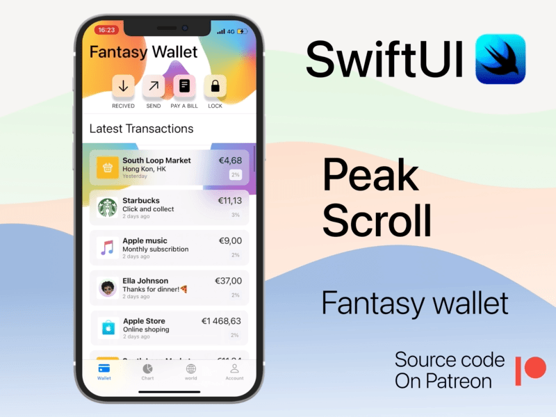 Peak Scroll in swiftUI animation app apple design developer swift swiftui ui ux