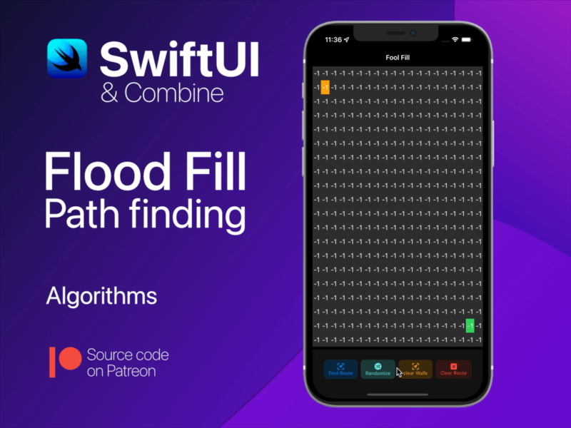 Flood fill path finding apple branding design developer illustration logo swift swiftui ui ux