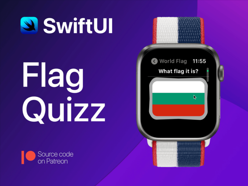 Flag quizz | Apple Watch apple design developer illustration swift swiftui ui ux