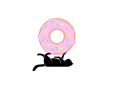 Donut Day after animation cat cel day donut effects gif loop sprankles