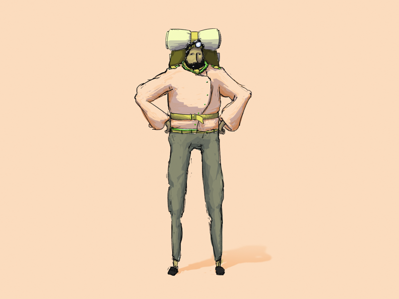 Harumph sleeves puffy dude climber illustration character