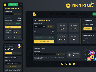 BNB KING - Crypto Game mobile mobile ui ui
