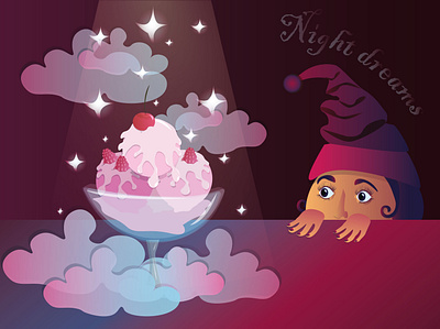 night dreams illustration vector