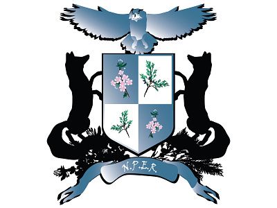 coat of arms blue design illustration logo vector