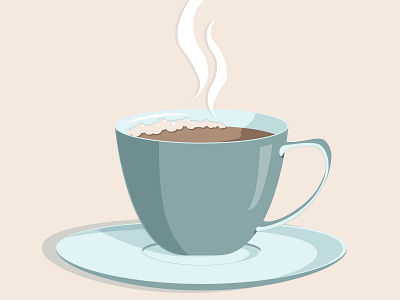 cup of coffe illustration pastel colors vector