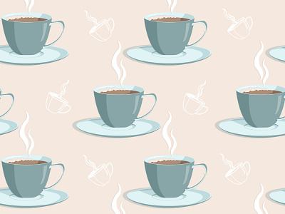 cup of coffe pattern design illustration pastel colors pattern pattern design vector