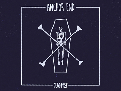 Anchor End - Dead Past album cover album anchor bones coffin cover crossbones dead end past purple skeleton skull texture
