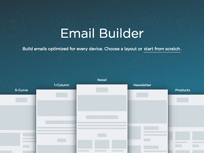 Email Builder builder drag drop email entry layouts mobile responsive select start
