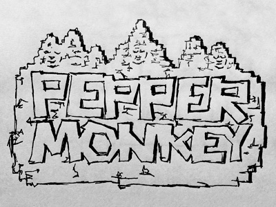 Restaurant Logo Sketch logo monkey pepper restaurant sketch