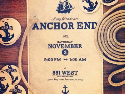 Anchor End @ 551 West, Lancaster 551 west anchor anchor end concert lancaster nautical ship
